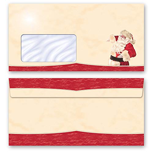 25 Briefumschläge WEIHNACHTSMANN Weihnachten DIN C6 (162x114 mm) | Paper-Media von Paper-Media