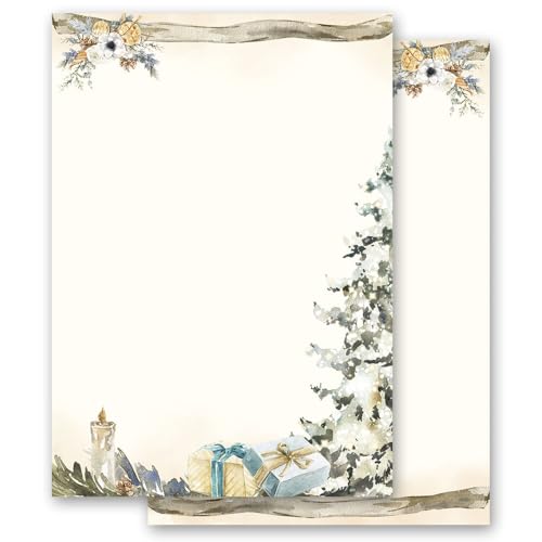 250 Blatt Briefpapier FESTLICHER TANNENBAUM - DIN A5 (210x148 mm), 90 g/m² - Weihnachtspapier von Paper-Media