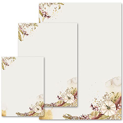 50 Blatt Briefpapier Herbstmotiv HERBSTGARTEN - DIN A4 Format von Paper-Media