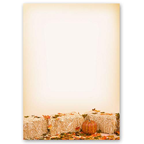 50 Blatt Briefpapier Herbstmotiv HERBSTLAUB - DIN A4 Format | Paper-Media von Paper-Media