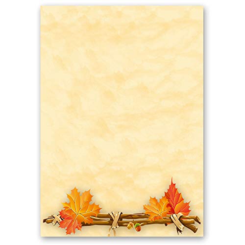 50 Blatt Briefpapier Jahreszeiten - Herbst HERBSTGOLD - DIN A5 Format - Paper-Media von Paper-Media