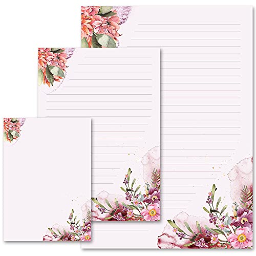 50 Blatt Briefpapier Liebesbrief BLÜTENZEIT - DIN A4 Format von Paper-Media