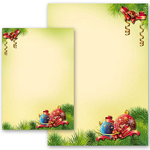 50 Blatt Briefpapier Weihnachtsbriefpapier WEIHNACHTSDEKO - DIN A4 Format | Paper-Media von Paper-Media