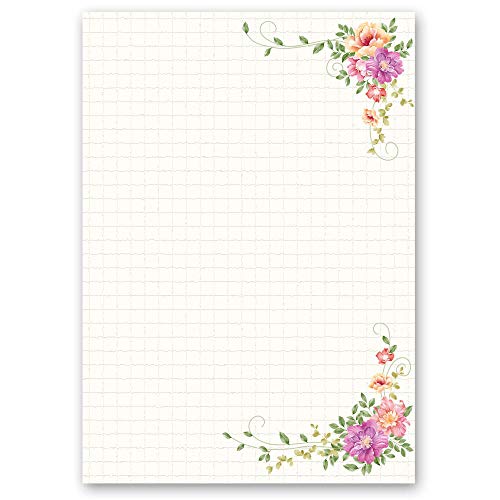 Briefpapier Blumen & Blüten BLUMENBRIEF - DIN A5 Format 100 Blatt - Paper-Media von Paper-Media