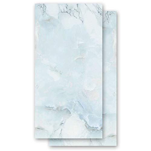 Briefpapier Marmor & Struktur MARMOR HELLBLAU - DIN LANG Format 100 Blatt - Paper-Media von Paper-Media