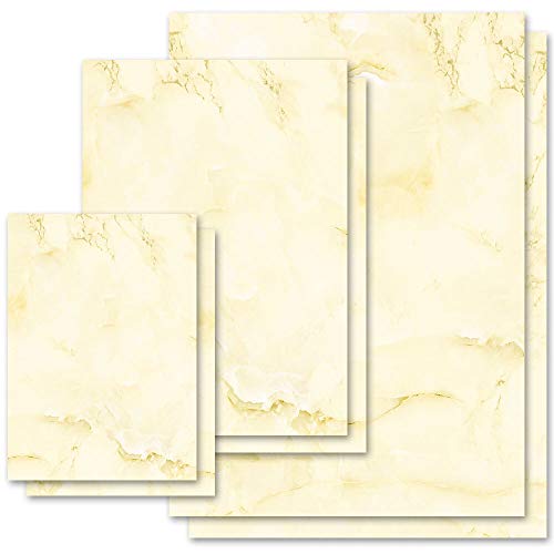 Briefpapier Marmor & Struktur MARMOR HELLGELB - DIN A4 Format 100 Blatt - Paper-Media von Paper-Media