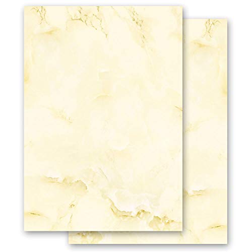 Briefpapier Marmor & Struktur MARMOR HELLGELB - DIN A5 Format 50 Blatt - Paper-Media von Paper-Media