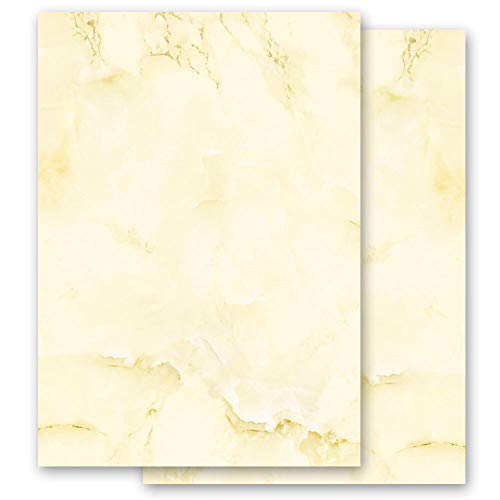 Briefpapier Marmor & Struktur MARMOR HELLGELB - DIN A6 Format 100 Blatt - Paper-Media von Paper-Media