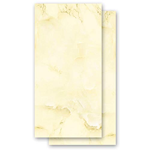 Briefpapier Marmor & Struktur MARMOR HELLGELB - DIN LANG Format 100 Blatt - Paper-Media von Paper-Media