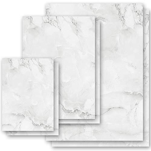 Briefpapier Marmor & Struktur MARMOR HELLGRAU - DIN A4 Format 100 Blatt - Paper-Media von Paper-Media