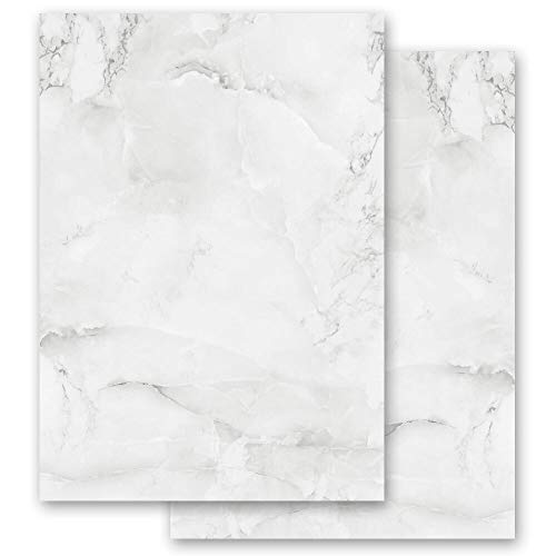 Briefpapier Marmor & Struktur MARMOR HELLGRAU - DIN A4 Format 50 Blatt - Paper-Media von Paper-Media