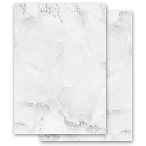 Briefpapier Marmor & Struktur MARMOR HELLGRAU - DIN A5 Format 50 Blatt - Paper-Media von Paper-Media