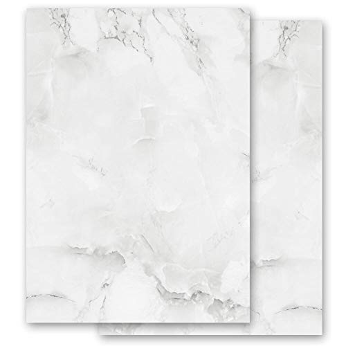 Briefpapier Marmor & Struktur MARMOR HELLGRAU - DIN A6 Format 100 Blatt - Paper-Media von Paper-Media