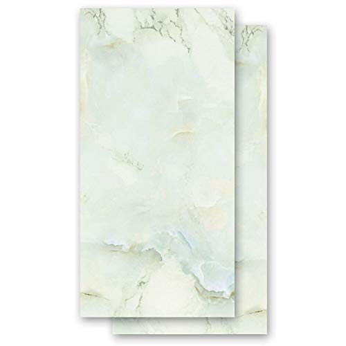 Briefpapier Marmor & Struktur MARMOR HELLGRÜN - DIN LANG Format 100 Blatt - Paper-Media von Paper-Media