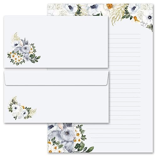 Briefpapier Set, 20 tlg. Blumen & Blüten, HASENWIESE 10 Blatt Briefpapier + 10 passende Briefumschläge DIN LANG ohne Fenster Briefpapier Set, 20 tlg. Blumen & Blüten, HASENWIESE 10 Blatt Briefpapier + 10 passende Briefumschläge DIN LANG ohne Fenster von Paper-Media
