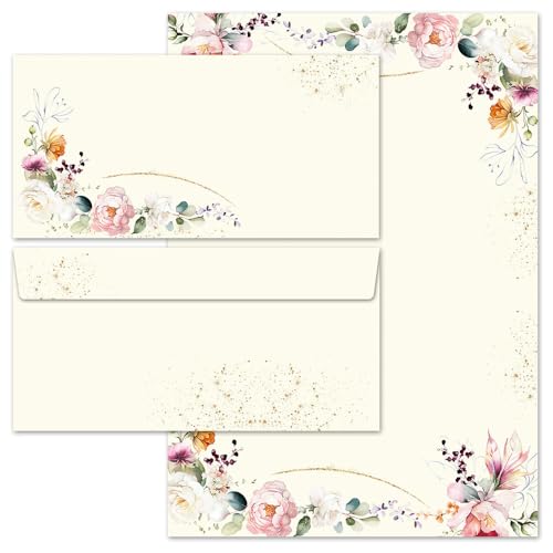 Briefpapier Set, 40 tlg. TROPISCHE BLUMEN, 20 Blatt Briefpapier + 20 passende Briefumschläge ohne Fenster, DIN A4 & DIN LANG im Set., Briefpapier mit Umschlag Briefpapier Set, 40 tlg. TROPISCHE BLUMEN, 20 Blatt Briefpapier + 20 passende Briefumschläge ohne Fenster, DIN A4 & DIN LANG im Set., Briefpapier mit Umschlag von Paper-Media