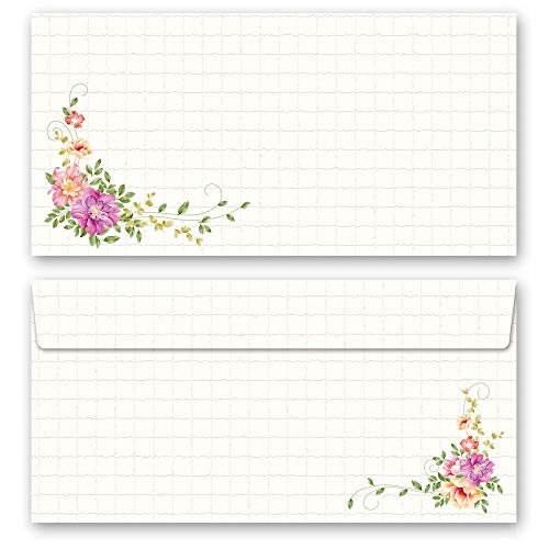 Briefumschläge Blumen & Blüten, BLUMENBRIEF 10 Briefumschläge (ohne Fenster) DIN LANG (220x110 mm) | Paper-Media von Paper-Media