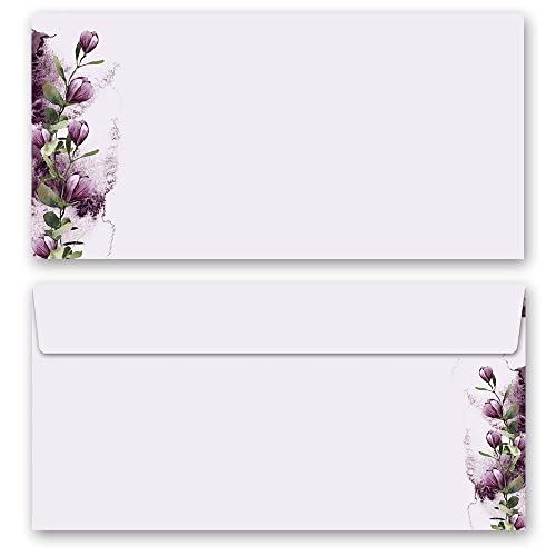 Briefumschläge KROKUSSE Blumen & Blüten 50 Briefumschläge (ohne Fenster) DIN LANG (220x110 mm) von Paper-Media
