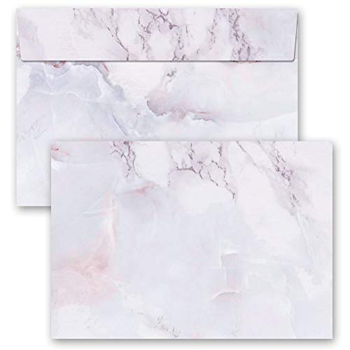 Briefumschläge Marmor & Struktur, MARMOR FLIEDER 10 Briefumschläge DIN C6 (162x114 mm) | Paper-Media von Paper-Media