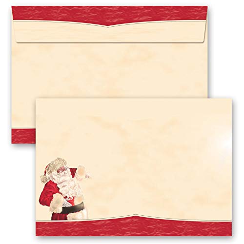 Briefumschläge Nikolaus, WEIHNACHTSMANN 10 Briefumschläge DIN C6 (162x114 mm) | Paper-Media von Paper-Media