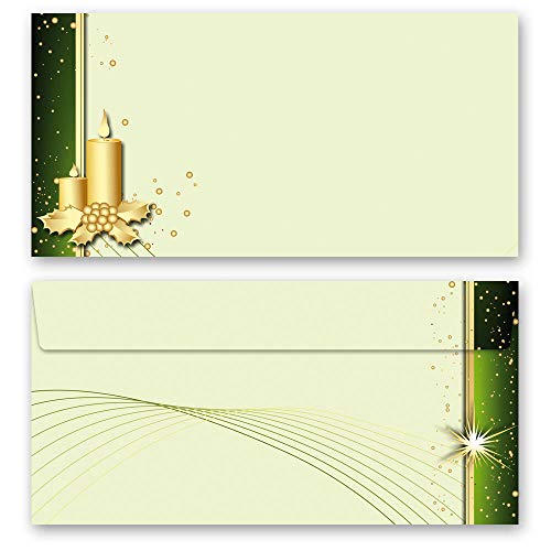 Briefumschläge WEIHNACHTSSYMBOLE Weihnachten 50 Briefumschläge (ohne Fenster) DIN LANG (220x110 mm) | Paper-Media von Paper-Media