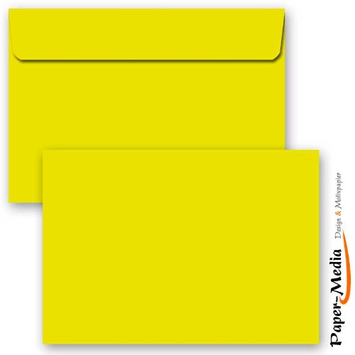 Farbige-Briefumschläge 30 Stück C6 (162x114 mm) ohne Fenster FARBE 301, Selbstklebend mit Abziehstreifen von Paper-Media