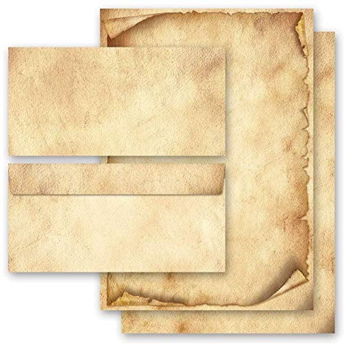 Motivpapier Briefpapier Sets Antik & History, ANTIK 50 Blatt Briefpapier + 50 passende Briefumschläge DIN LANG ohne Fenster | Paper-Media von Paper-Media