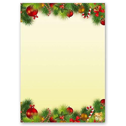 Motivpapier WEIHNACHTSGRÜSSE Weihnachtsbriefpapier - DIN A4 Format 100 Blatt - Weihnachten von Paper-Media