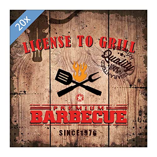 Paper Products Design Papier-Servietten mit Motiv 'License to Grill', 20 Stück, 33 x 33 cm, 3-lagig, 16,5 x 16,5 cm im Lunchformat, FSC-zertifiziert Paper Products Design Papier-Servietten mit Motiv 'License to Grill', 20 Stück, 33 x 33 cm, 3-lagig, 16,5 x 16,5 cm im Lunchformat, FSC-zertifiziert von Paper Products Design