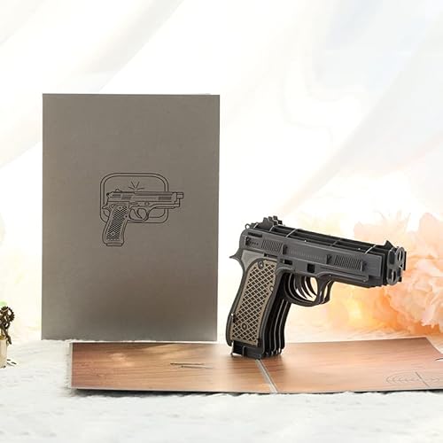 Paper Spiritz Gun 3D Pop Up Karte Grußkarte Handgemachte Sharpshooter Karten für Geburtstag Cop Ehemann Soldaten Jahrestag Freund Junge Geschenk von Paper Spiritz