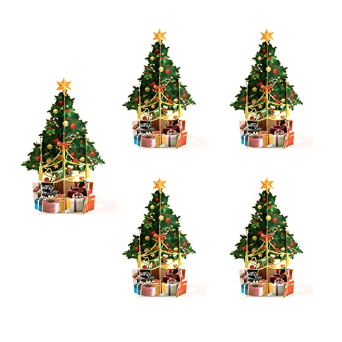 Papier Spiritz Weihnachtskarte Pop Up Weihnachten Card Set of 5 Geburtstagskarte Kinder Winter Season Feiertagskarte (Kleiner Weihnachtsbaum) von Paper Spiritz