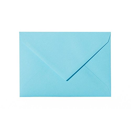 100 Briefumschläge 140 x 190 mm mit Dreieckslasche, 120g, Farbe: 18 Blau von Paper24