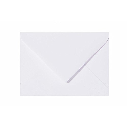 100 Briefumschläge 18x12 cm Farbe: Weiß Serie Claudia mit Spitzlasche von Paper24