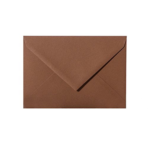 100 Briefumschläge C8 57x81 mm, mit Dreieckslasche, 120g, Farbe: 31 Schokobraun von Paper24