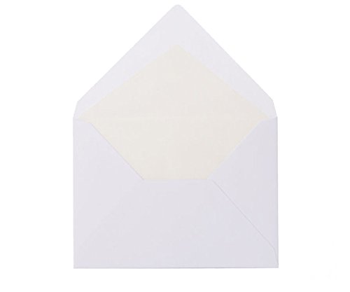 100 Briefumschläge DIN B6 (125 x 176 mm) - Ultra Weiß mit INNENFUTTER - nassklebend von Paper24