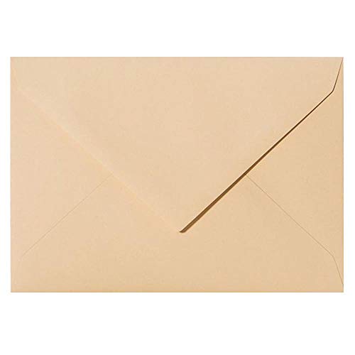 Paper24 100 Briefumschläge DIN C6 114x162 mm, nassklebend, für Einladungen, Grußkarten A6, für Hochzeit, Geburtstag in Camel von Paper24