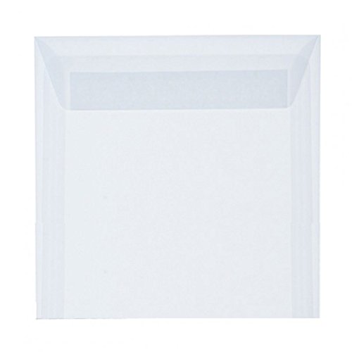 100 Quadratische Briefumschläge - Transparent - 220 x 220 mm 22 x 22 cm - selbstklebend mit Abziehstreifen - 120 g/m² - ohne Fenster von Paper24