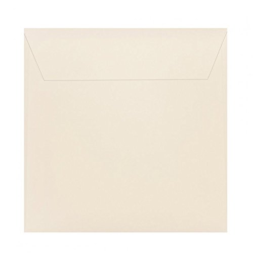 100 quadratische Briefumschläge 220 x 220 mm, 22x22 cm, 120 g/m² mit Haftstreifen Farbe: 01 Zartcreme von Paper24