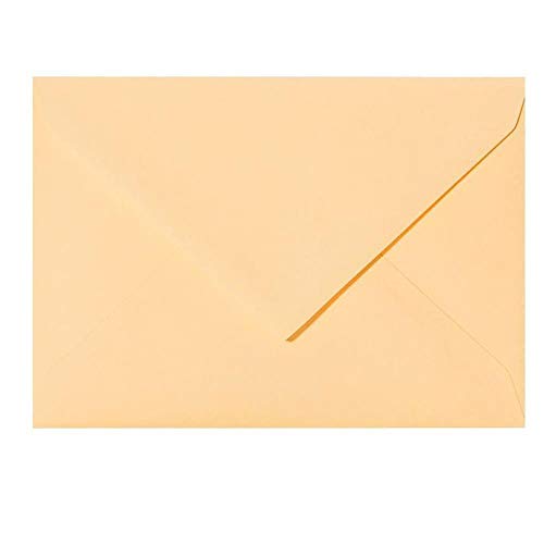 200 Briefumschläge DIN C6 114x162 mm, Umschlag ohne Fenster C6, nassklebend, Briefumschlag C6 für Einladungen, Grußkarten A6, für Hochzeit, Geburtstag in Gold-Gelb von Paper24