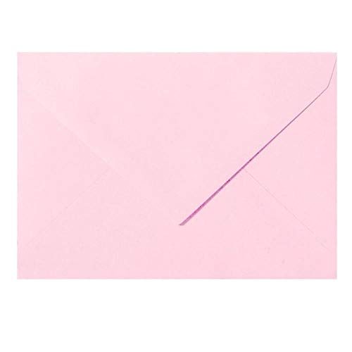 200 Briefumschläge DIN C6 114x162 mm, Umschlag ohne Fenster C6, nassklebend, Briefumschlag C6 für Einladungen, Grußkarten A6, für Hochzeit, Geburtstag in Rosa von Paper24