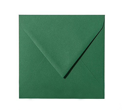 25 Briefumschläge 110 x 110 mm, 120 g/m² - Dunkelgrün von Paper24