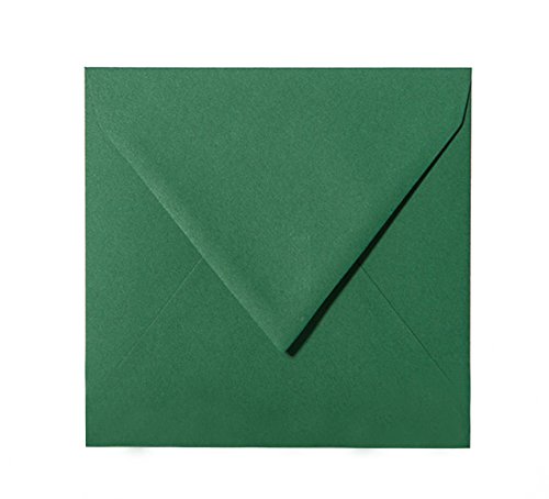 Paper24 25 Briefumschläge 110 x 110 mm, 120 g/m² - Dunkelgrün von Paper24