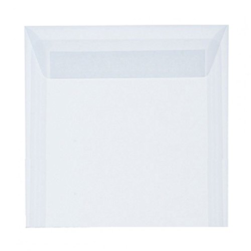 Paper24 25 Briefumschläge 12x12 cm, Umschläge quadratisch 12x12 cm, 120g/m², haftklebend in der Farbe: Transparent von Paper24