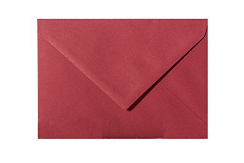 25 Briefumschläge 140 x 190 mm Wein-Rot 120 g/qm von Paper24