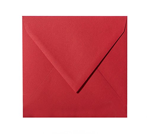25 Briefumschläge 15x15 cm, Kuvert 150x150 quadratisch, 120 g/m² ohne Fenster feuchtklebend für Hochzeitskarten (11 Weinrot) von Paper24