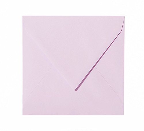 25 Briefumschläge 15x15 cm, Kuvert 150x150 quadratisch, 120 g/m² ohne Fenster feuchtklebend für Hochzeitskarten (i.30 Intensivflieder) von Paper24