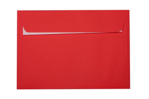 25 Briefumschläge B6 125x176 mm Haftstreifen 120 g/qm Rot von Paper24