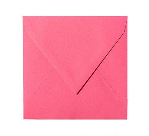 25 Briefumschläge quadratisch 155x155 mm, 120 g/qm, Umschläge 155x155 mm in Pink von Paper24