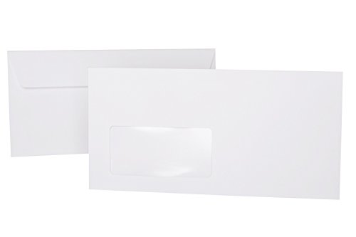 Paper24 25 Fenster-Umschläge DIN lang Briefumschläge mit Fenster 11x22 cm (110 x 220 mm) Haftklebung, Abziehstreifen 120 g/qm (00 Weiß) von Paper24