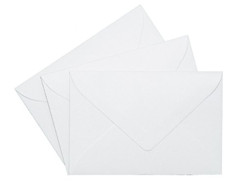 25 Mini Briefumschläge - 60 x 90 mm 6 x 9 cm - Polar Weiß - 120 g/m² - Dreieckslasche feuchtklebend - ohne Fenster von Paper24